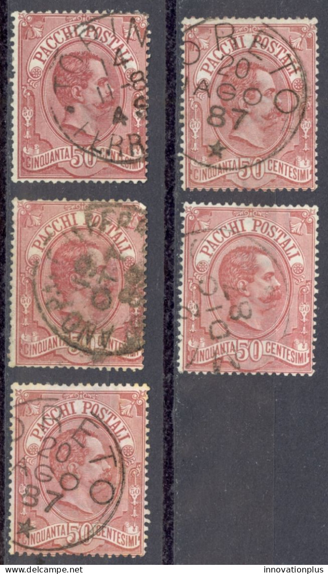 Italy Sc# Q3 Used Lot/5 1884-1886 50c Parcel Post - Postal Parcels