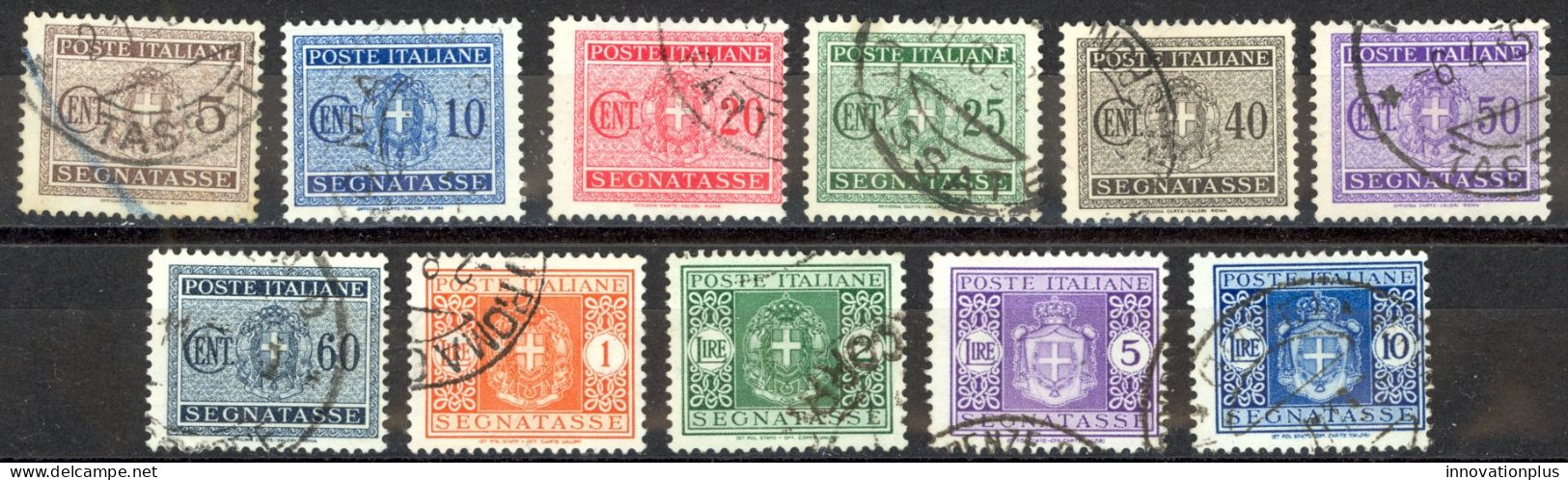 Italy Sc# J28-J39 (no 30c) Used 1934 5c-10l Postage Due - Taxe