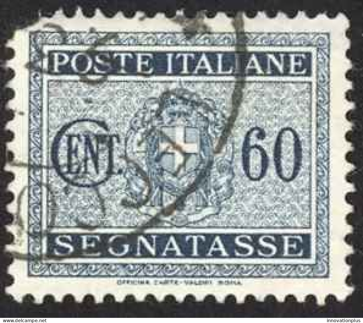 Italy Sc# J35 Used 1934 60c Slate Black Coat Of Arms - Taxe