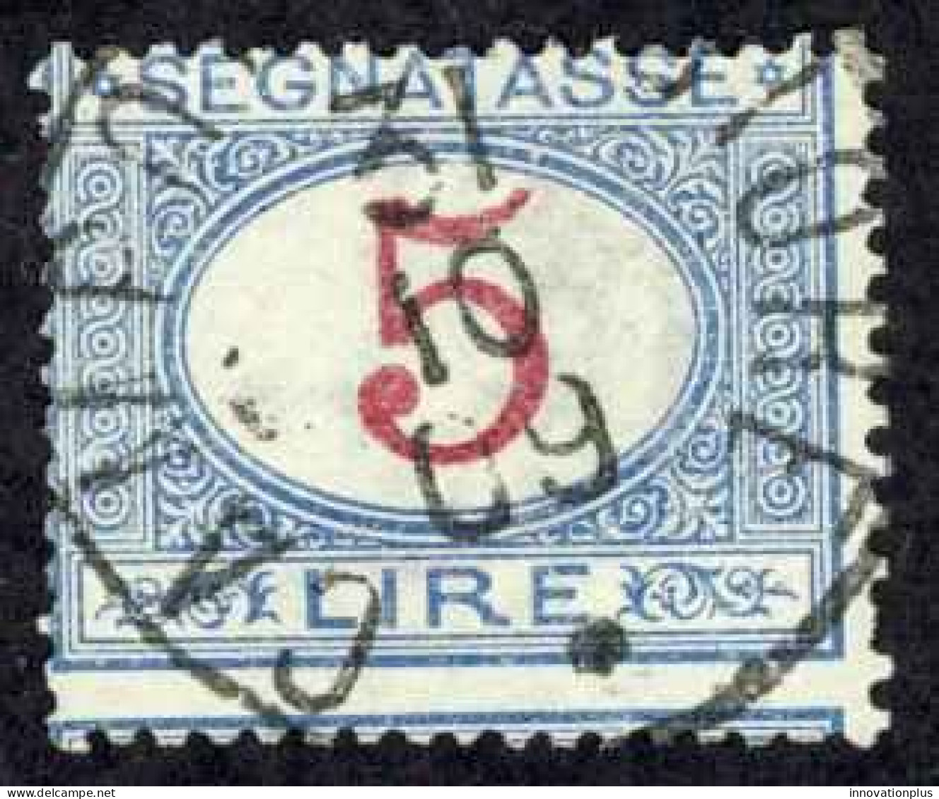 Italy Sc# J18 Used (a) 1903 5l Blue & Magenta Postage Due - Portomarken