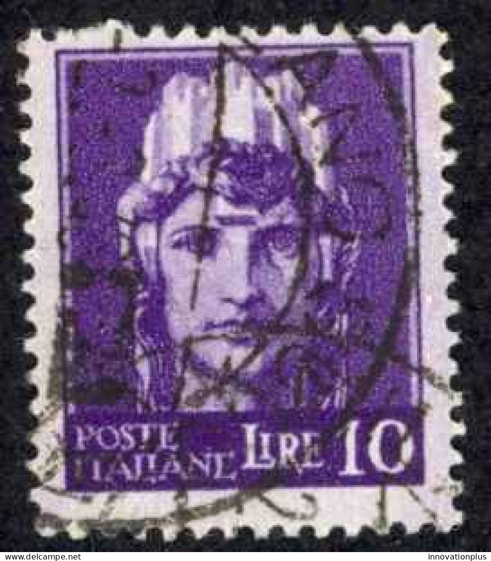 Italy Sc# 459 Used (b) Watermark 277 1945 10l Italia - Oblitérés