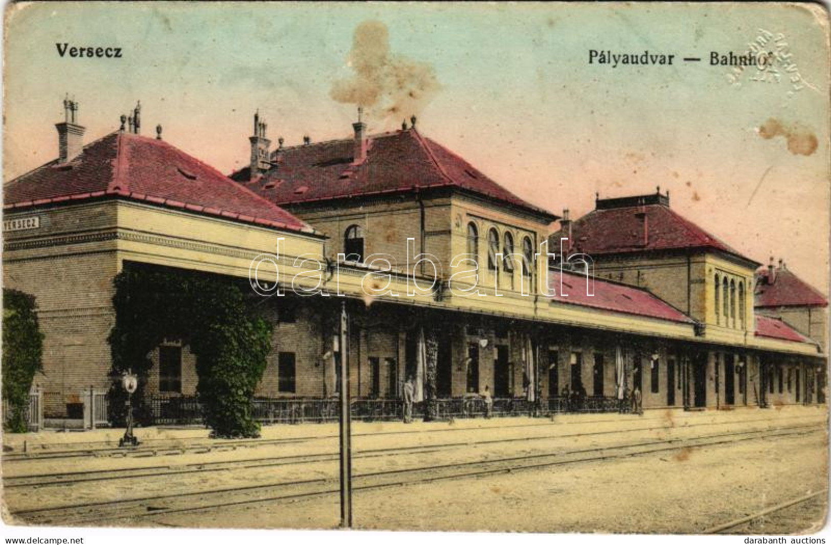 * T2/T3 Versec, Werschetz, Vrsac; Pályaudvar, Vasútállomás. Vasúti Levelezőlapárusítás 5661. / Railway Station (EB) - Sin Clasificación