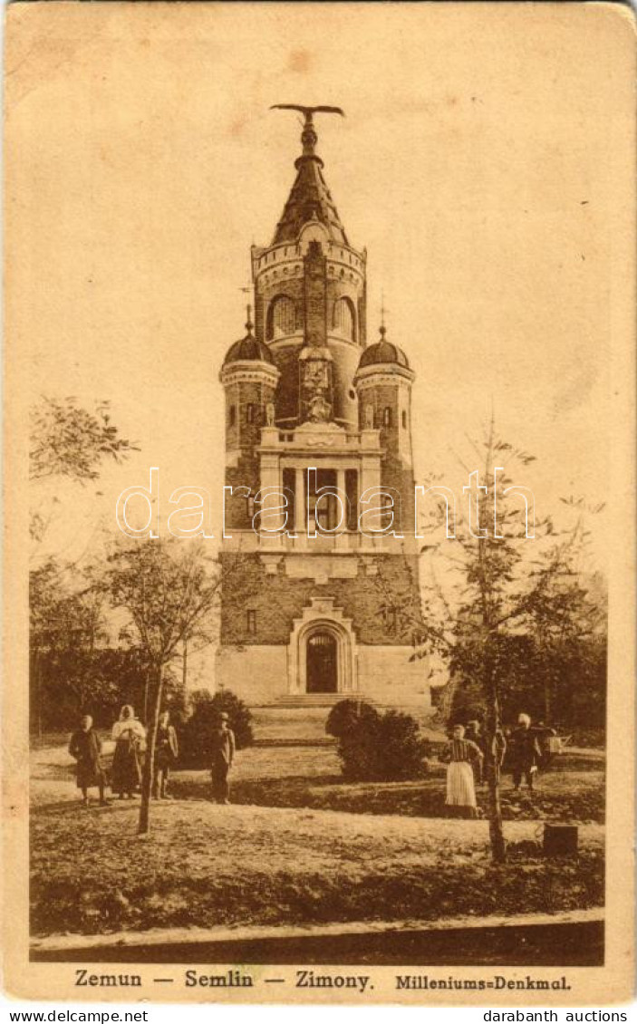 T3 Zimony, Semlin, Zemun; Milleniums-Denkmal / Millenniumi Emlékmű / Hungarian Millennium Monument (EB) - Ohne Zuordnung