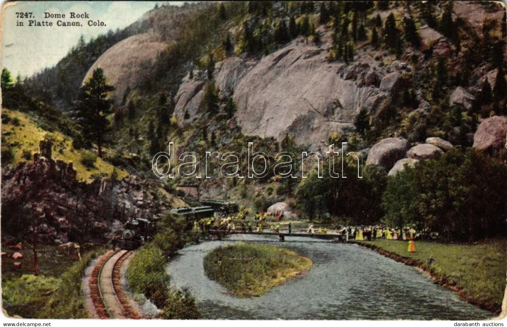 T2/T3 1911 Platte Canyon (Colorado), Dome Rock, Railway, Locomotive, Train (worn Corners) - Non Classés