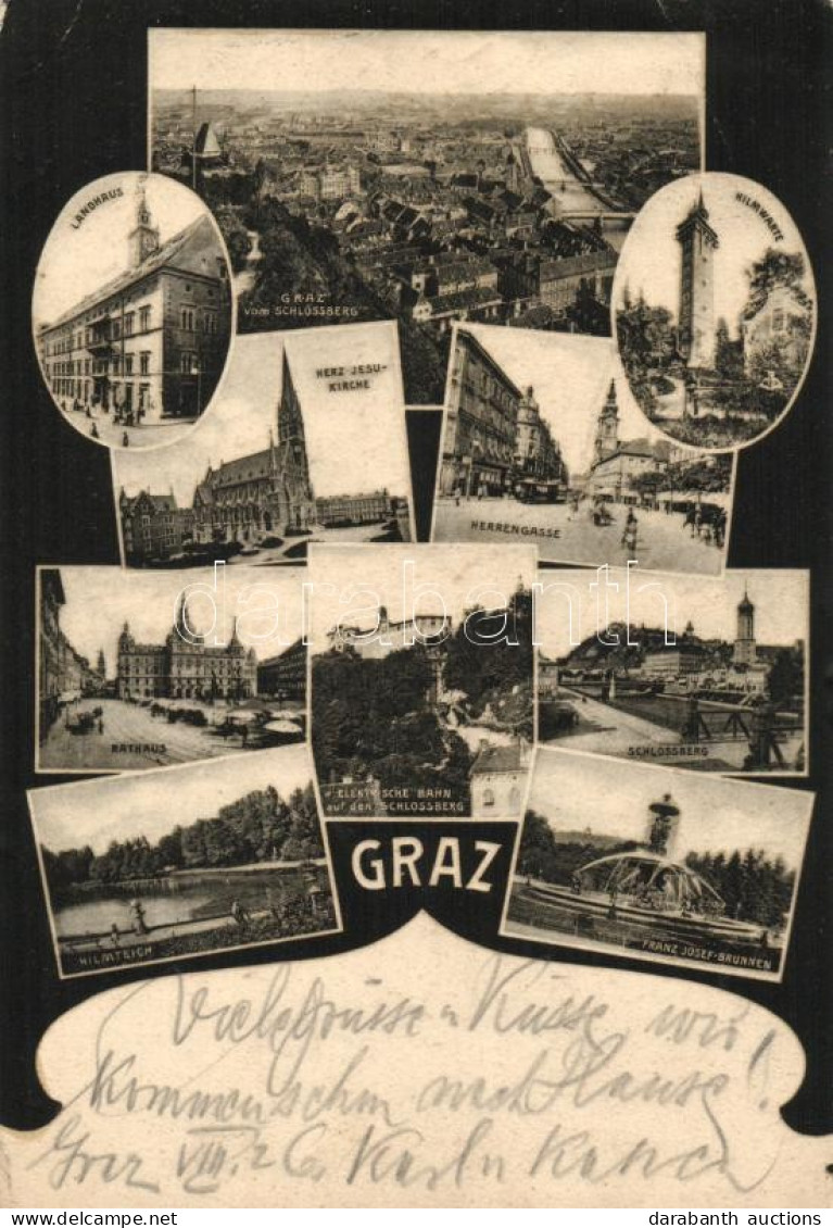 T2/T3 Graz, Rathaus, Elektrische Bahn, Landhaus, Schlossberg / Town Hall, Electric Railway, Country House (EB) - Sin Clasificación