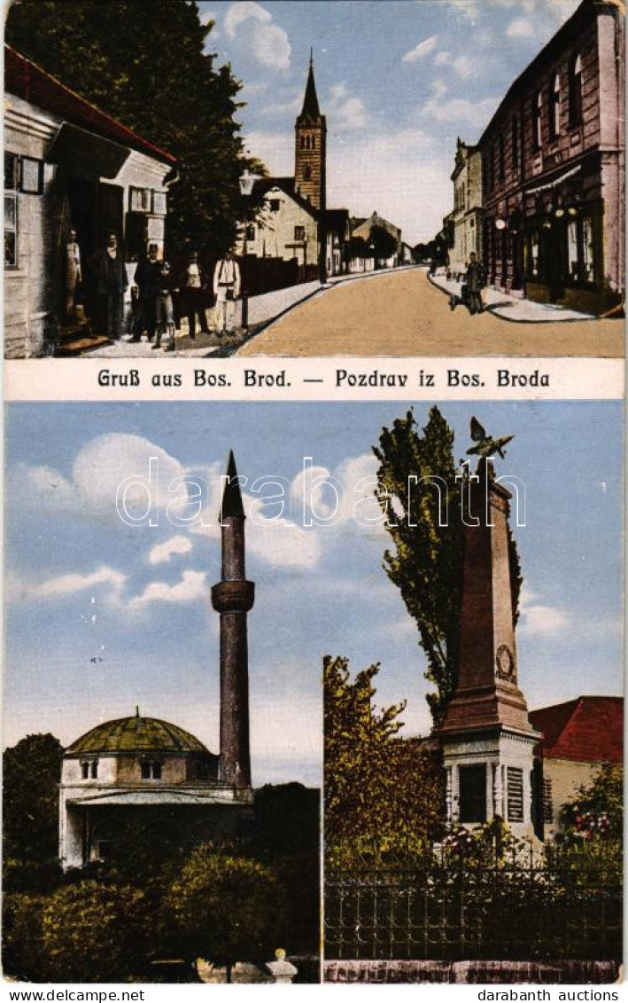 ** T2/T3 Bosanski Brod, Street, Shop, Mosque, Military Heroes Monument (EK) - Unclassified