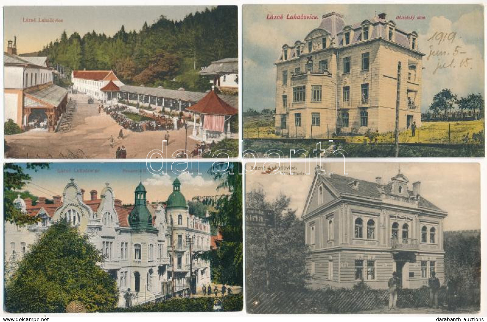 **, * Lázne Luhacovice - 4 Pre-1945 Postcards - Ohne Zuordnung