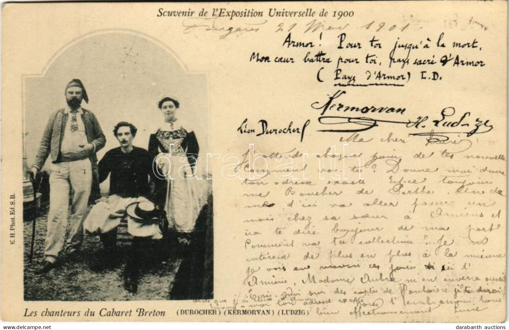 T2/T3 1901 Paris, Souvenir De L'Exposition Universelle De 1900. Les Chanteurs Du Cabaret Breton / The Singers Of Cabaret - Unclassified