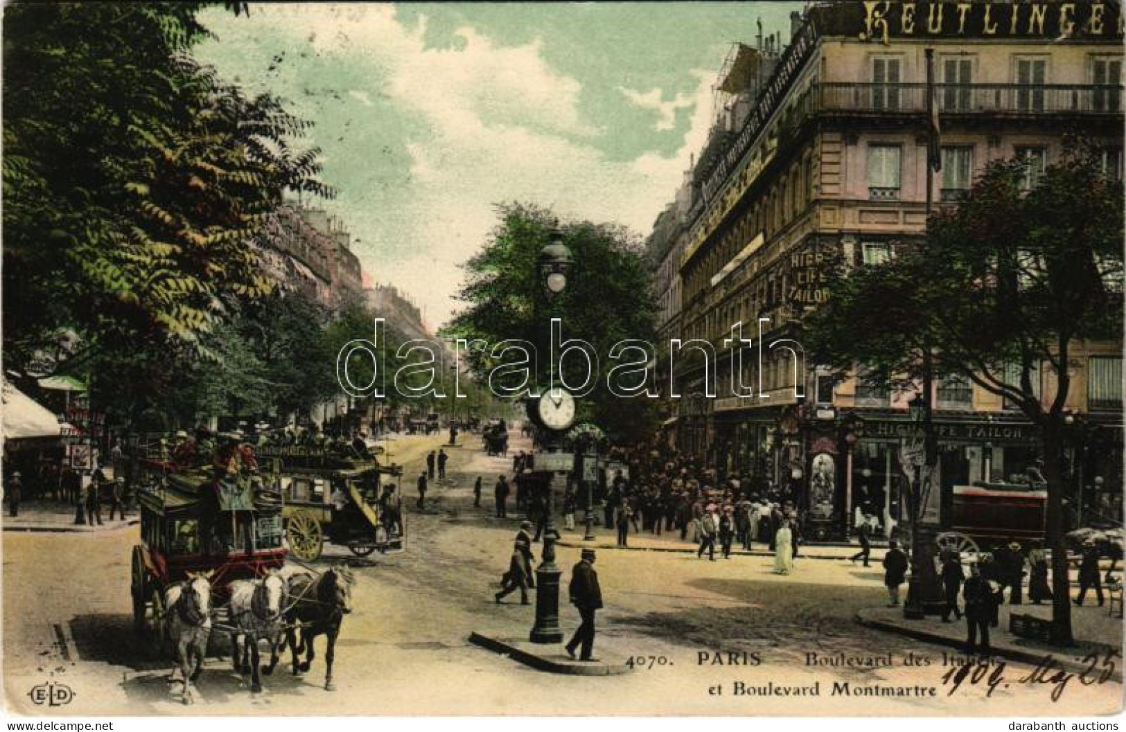 T2/T3 1909 Paris, Boulevard Des Italiens Et Boulevard Montmartre, Reutlinger, High Life Tailor, Le Soleil / Streets, Sho - Non Classificati