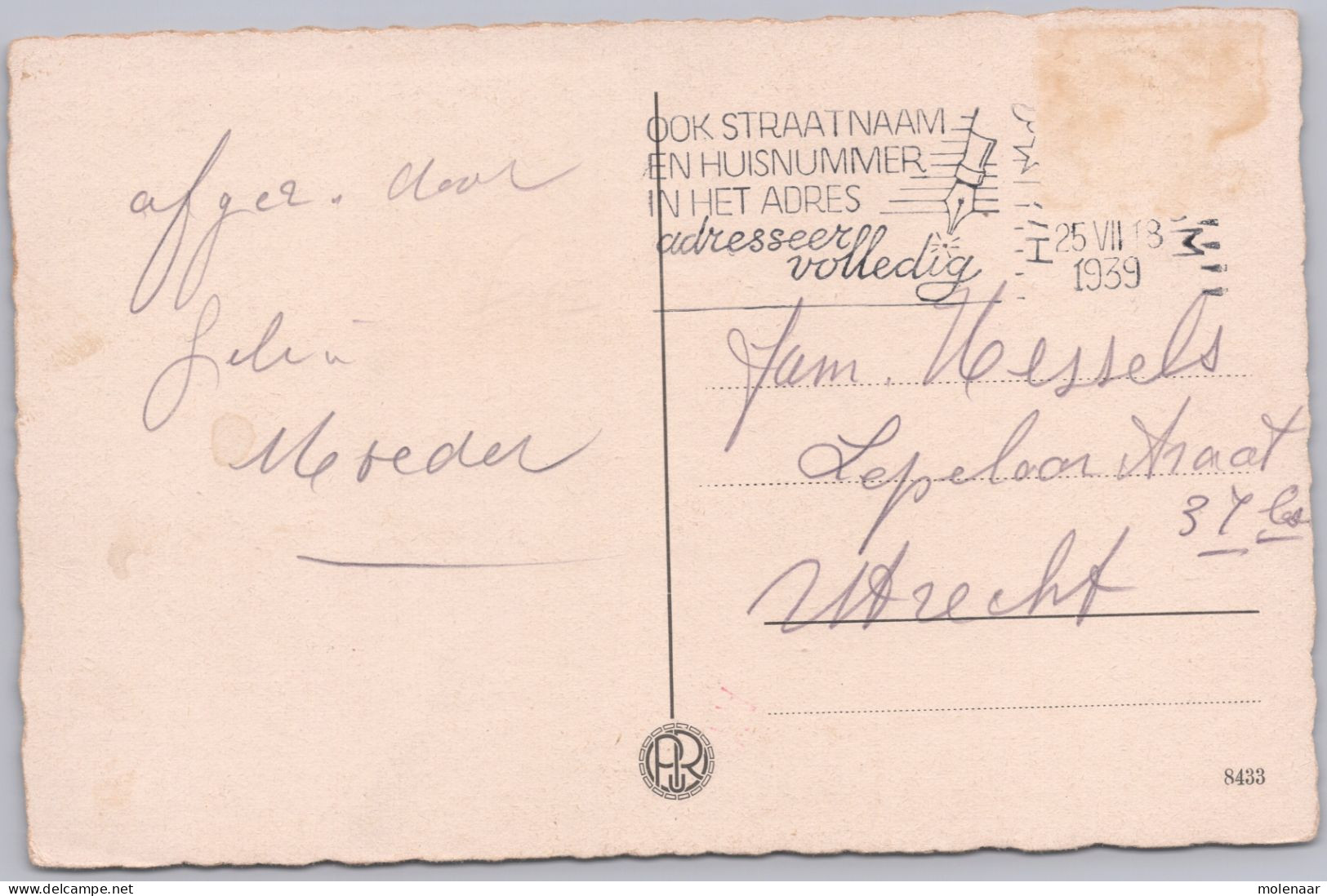 Postkaarten > Europa > Nederland > Noord-Holland > Hilversum  Raadhuis Gebruikt 1939 (14971) - Hilversum