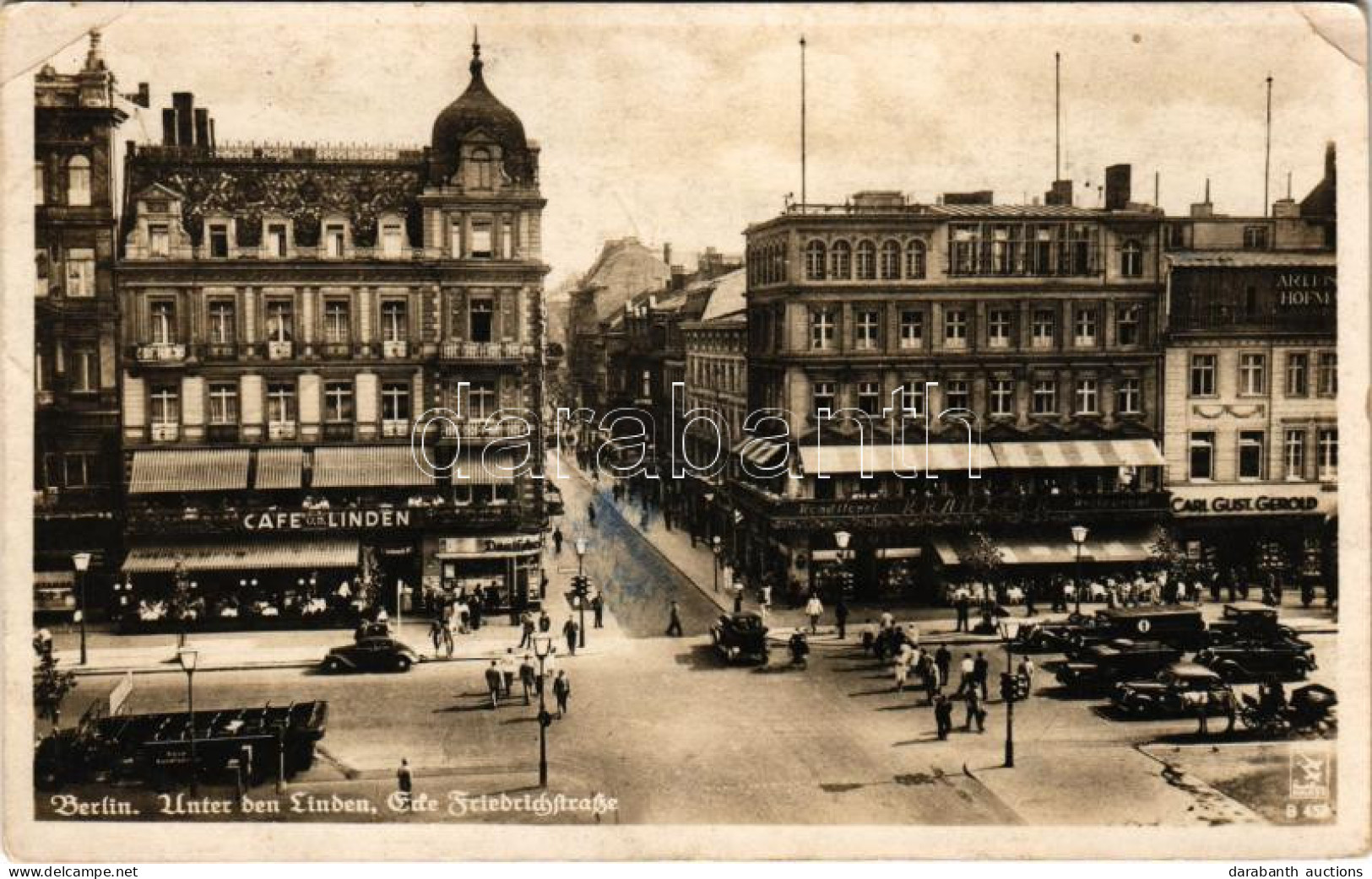 T3 1944 Berlin, Unter Den Linden, Ecke Friedrichstraße / Street View, Café Linden, Konditorei Krauzler Restaurant, Autom - Non Classés