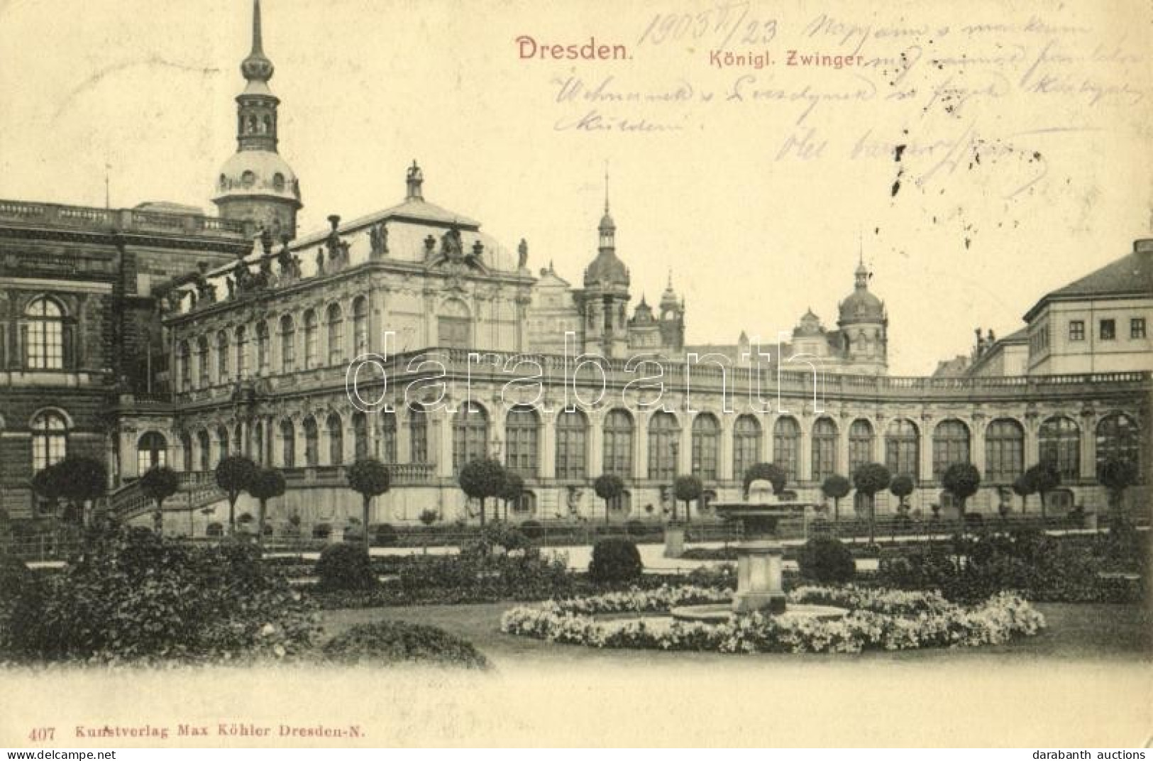 T1/T2 1903 Dresden, Königl. Zwinger / Garden - Sin Clasificación