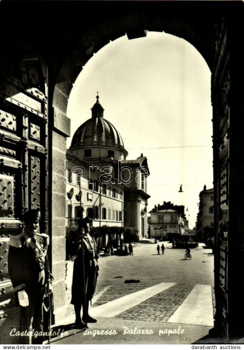 ** T1/T2 Castel Gandolfo, Ingresso Palazzo Papale / Papal Palace, Entrance, Guards (14,7 Cm X 10,4 Cm) - Non Classés