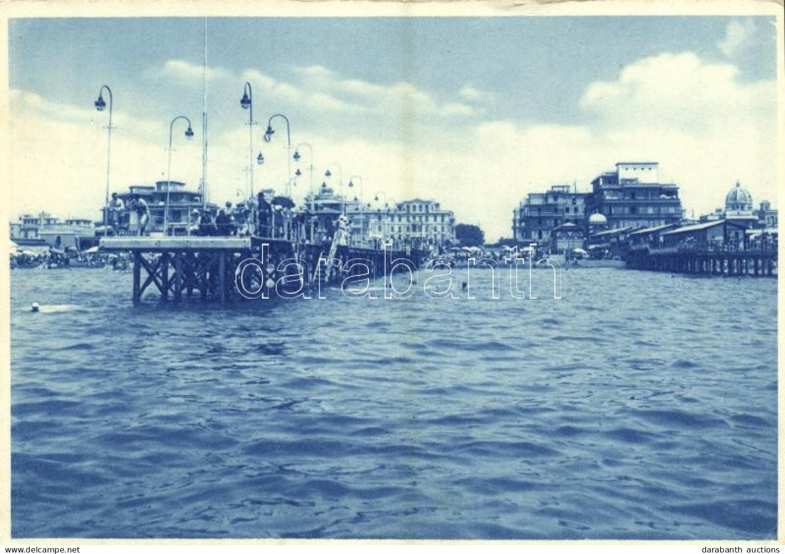 ** T2/T3 Ostia, Lido Di Roma; Panorama E Pontile / Pier, Beach (15 Cm X 10,4 Cm) (EK) - Sin Clasificación