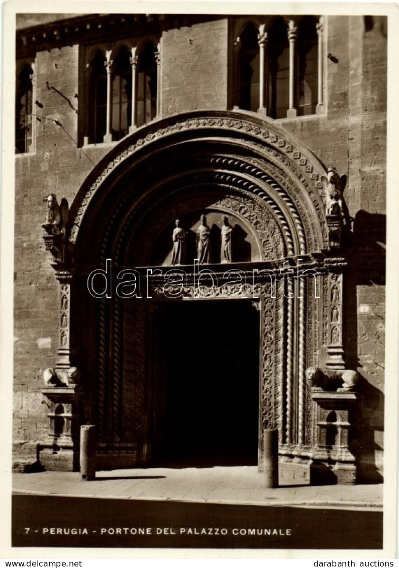 ** T1 Perugia, Portone Del Palazzo Comunale / Palace, Town Hall, Gate (15 Cm X 10,4 Cm) - Sin Clasificación