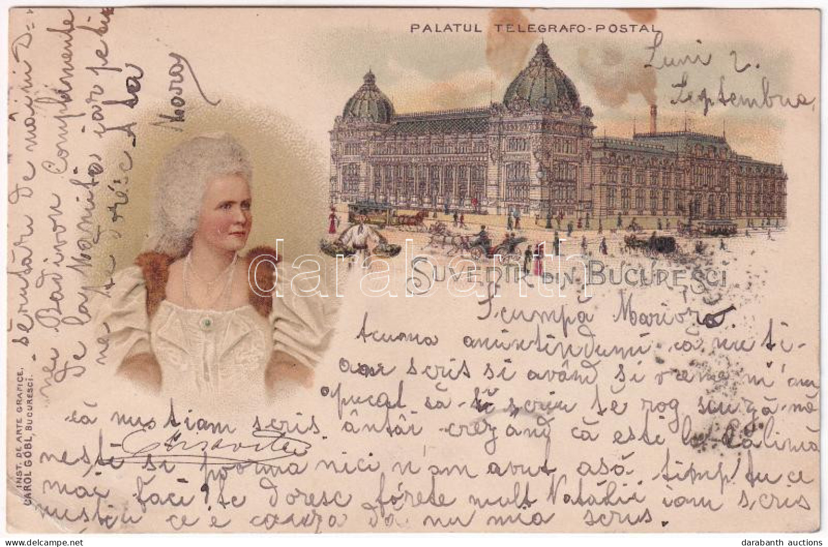 T2/T3 1902 Bucharest, Bukarest, Bucuresti, Bucuresci; Palatul Telegrafo Postal, M.S. Regina Elisabeta / Post And Telegra - Unclassified