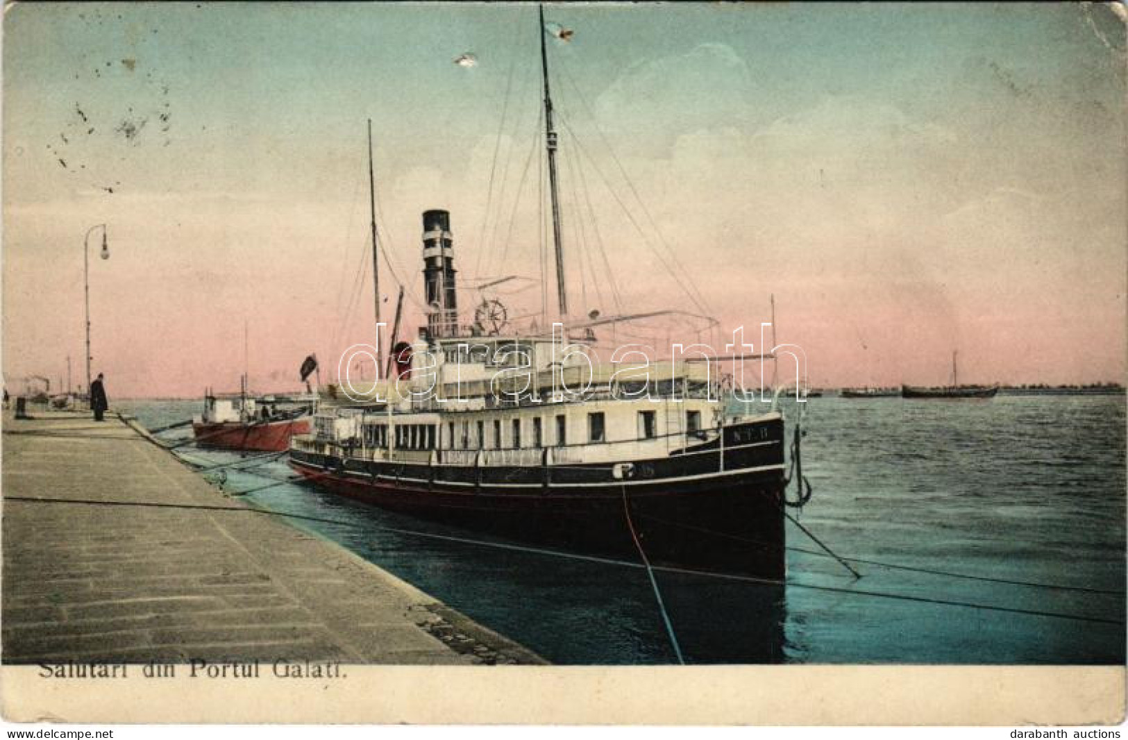 * T4 Galati, Galatz; Portul / Port, Steamship (pinholes) - Ohne Zuordnung