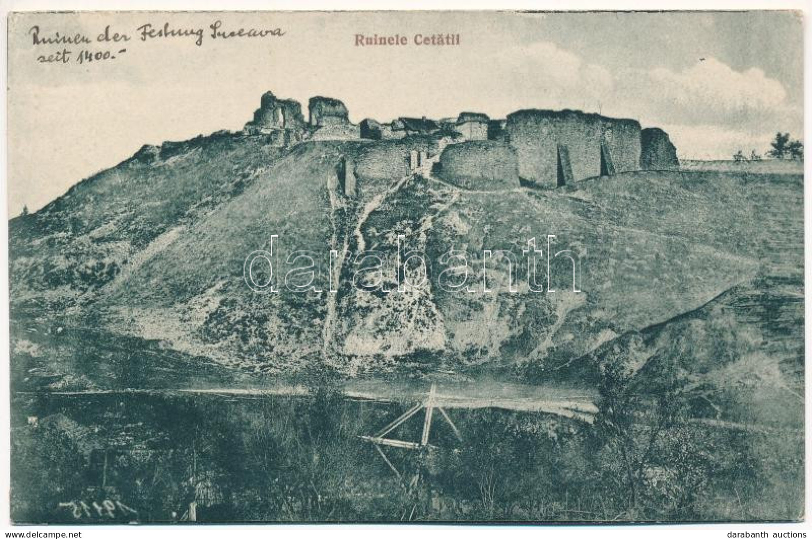 * T2/T3 Suceava, Suczawa, Szucsáva, Szőcsvásár (Bukovina); Ruinele Cetatii / Castle Ruins (ragasztónyom / Glue Mark) - Non Classificati