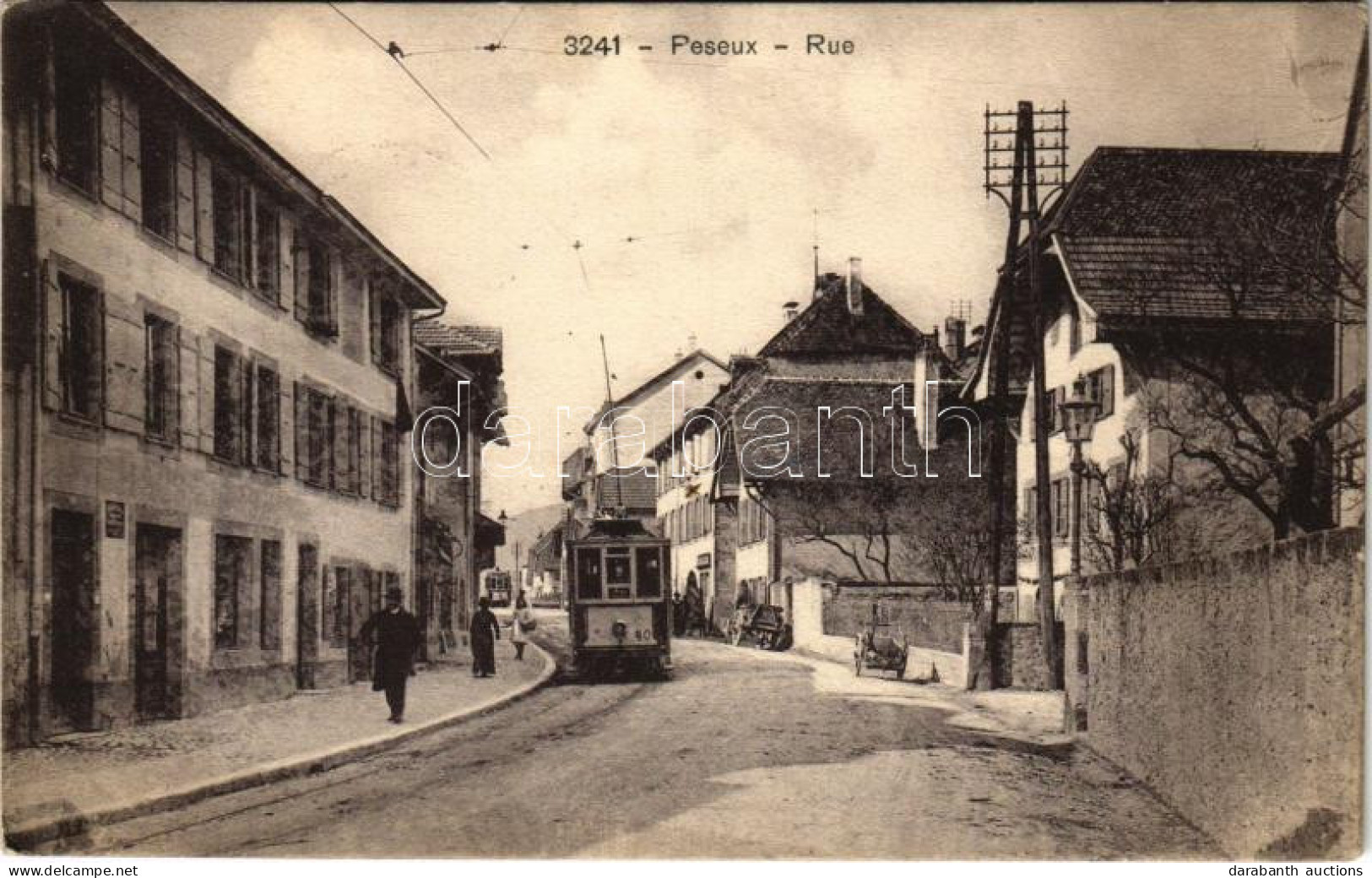 * T2 1910 Peseux (Neuchatel), Rue / Street, Tram - Non Classificati