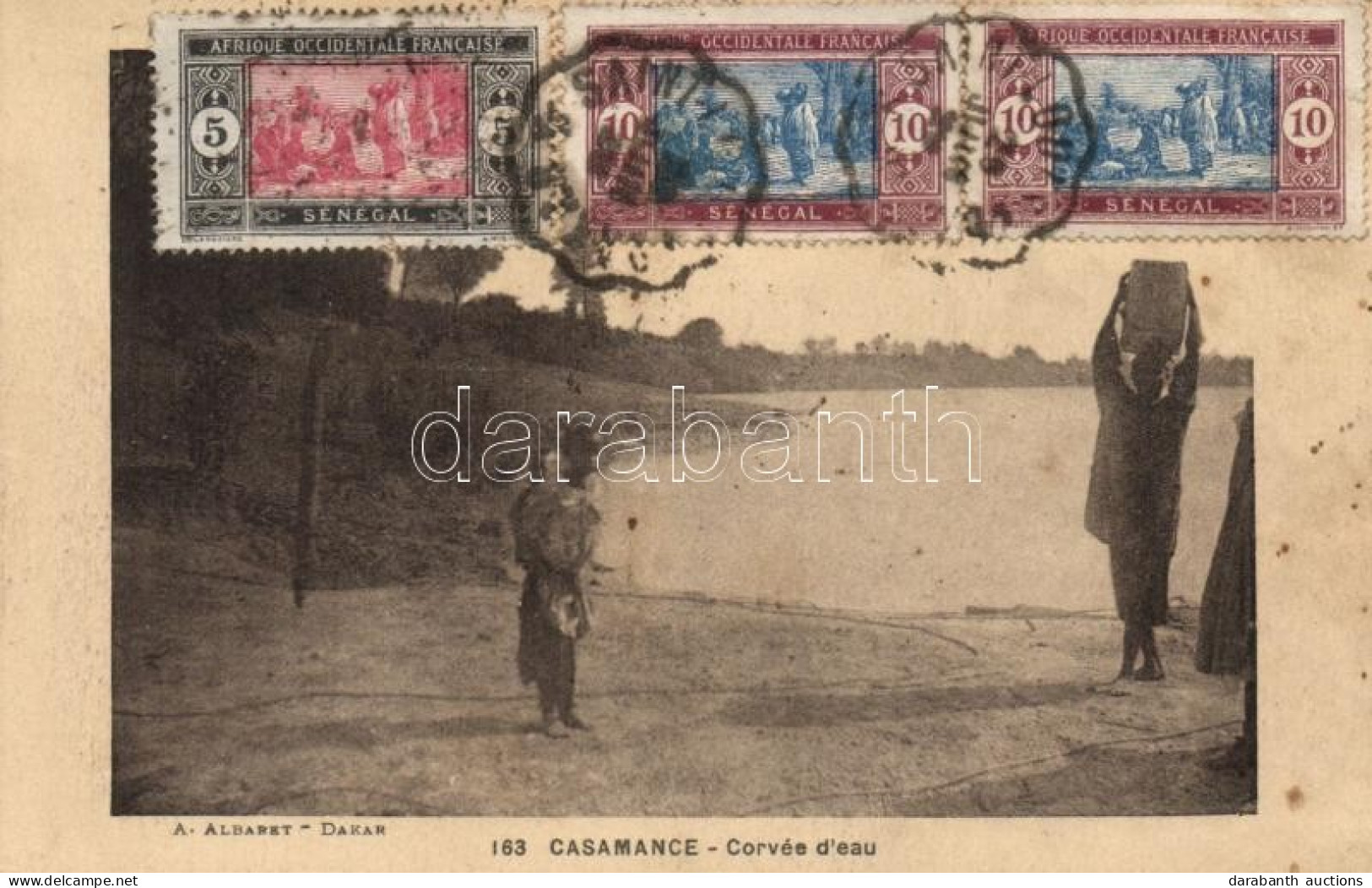 T2 1920 Casamance, Corvée D'eau / River, Water Carrying. TCV Card - Unclassified