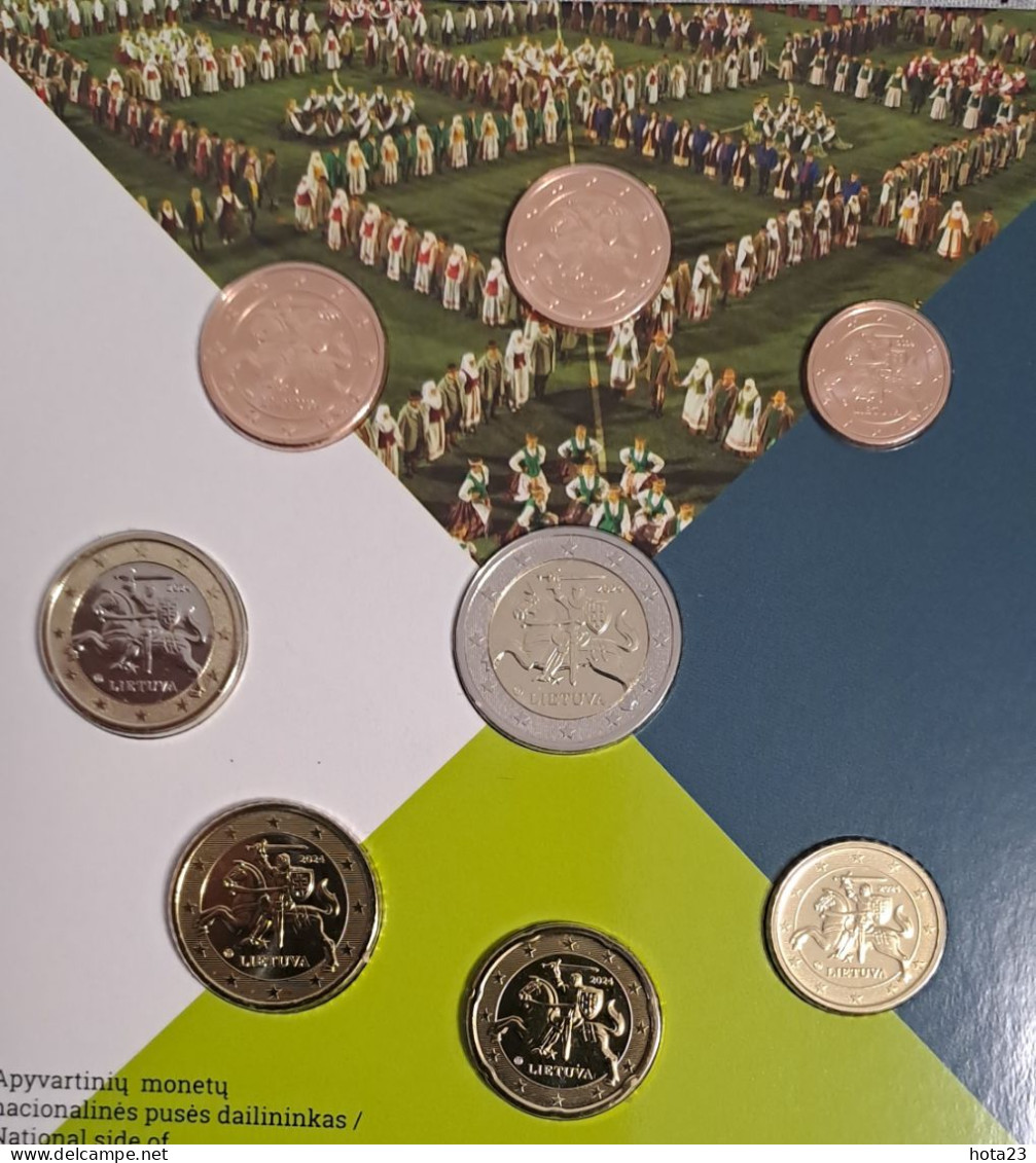 (!) Litauen , Lithuania 2024 Euro Coins Set BU 1 Cent - 2 Euro 3,88 Euro Musical Folklore Festival - Lituanie