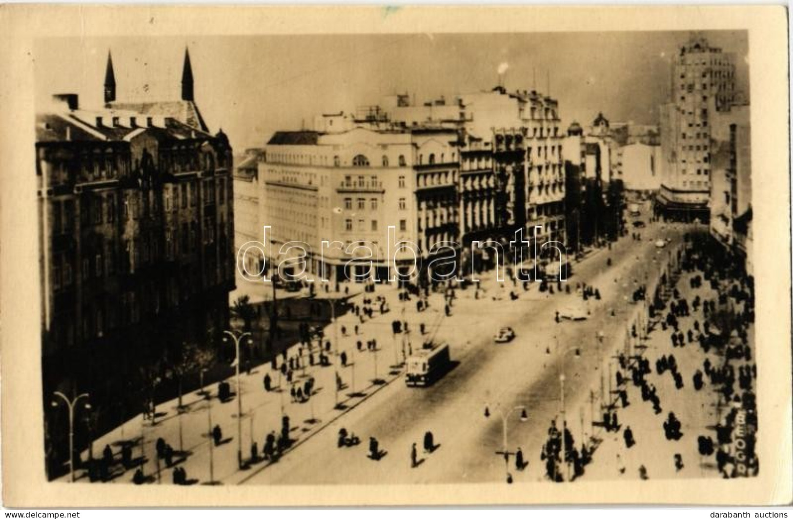 * T2/T3 Beograd, Belgrád, Belgrade; Terazije / Square, Trolleybus (creases) - Unclassified