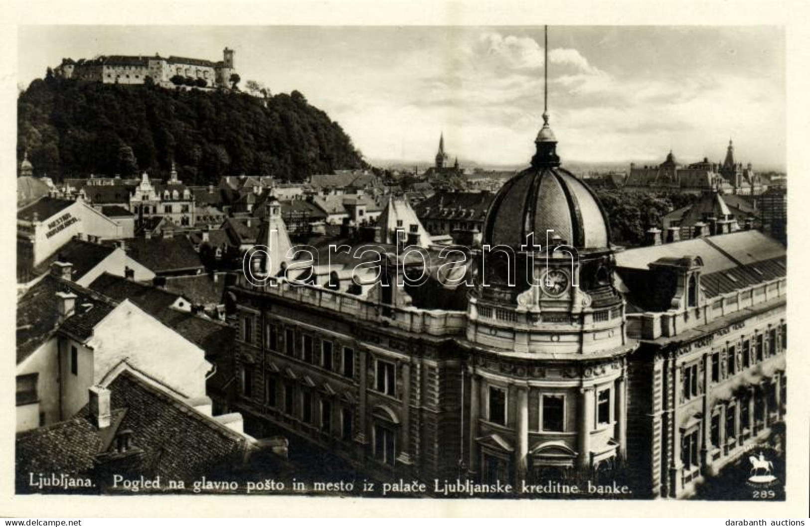 ** T1 Ljubljana, Laibach; Pogled Na Glavno Posto In Mesto Iz Palace Ljubljanske Kreditne Banke / General View, Post Offi - Non Classificati