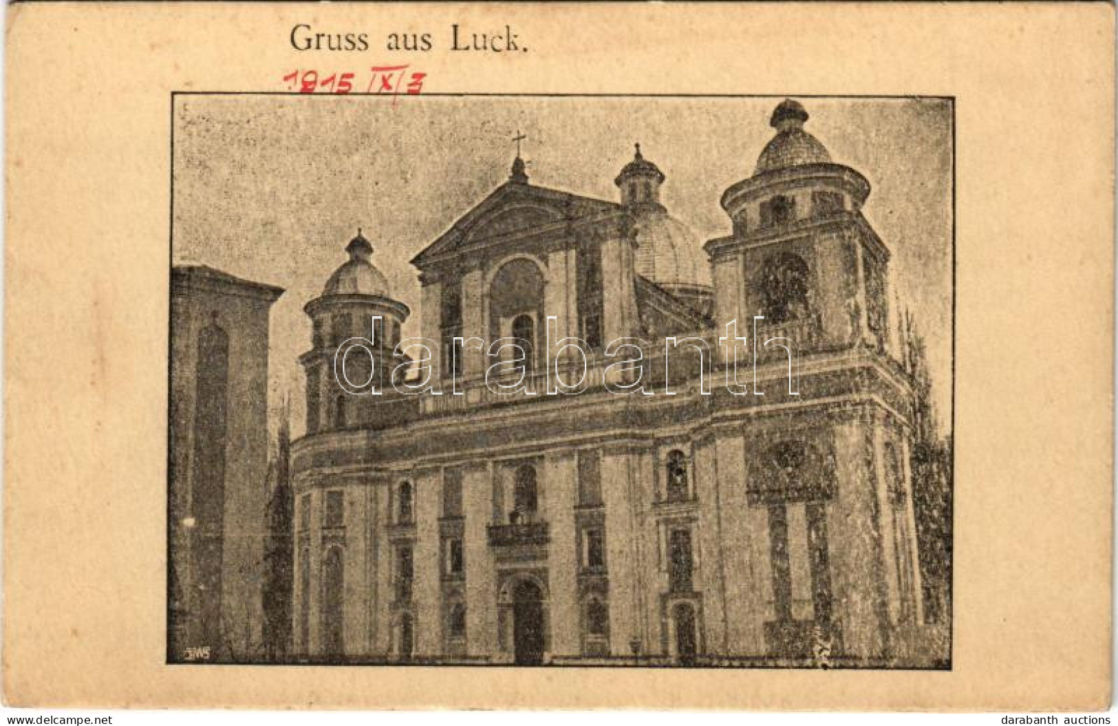 * T2/T3 1915 Lutsk, Luck; Cathedral (non PC) (EK) - Non Classés