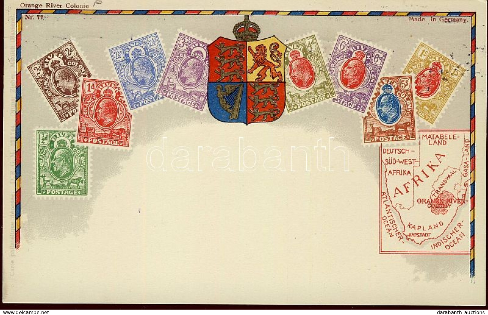 T2 Stamps Of Orange River Colony, Coat Of Arms, Golden Decoration, Litho - Ohne Zuordnung