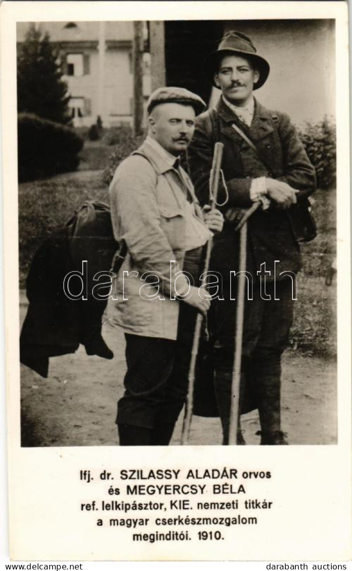 ** T1 1910 Ifj. Dr. Szilassy Aladár Orvos és Megyercsy Béla Ref. Lelkipásztor, KIE Nemzeti Titkár A Magyar Cserkészmozga - Non Classés