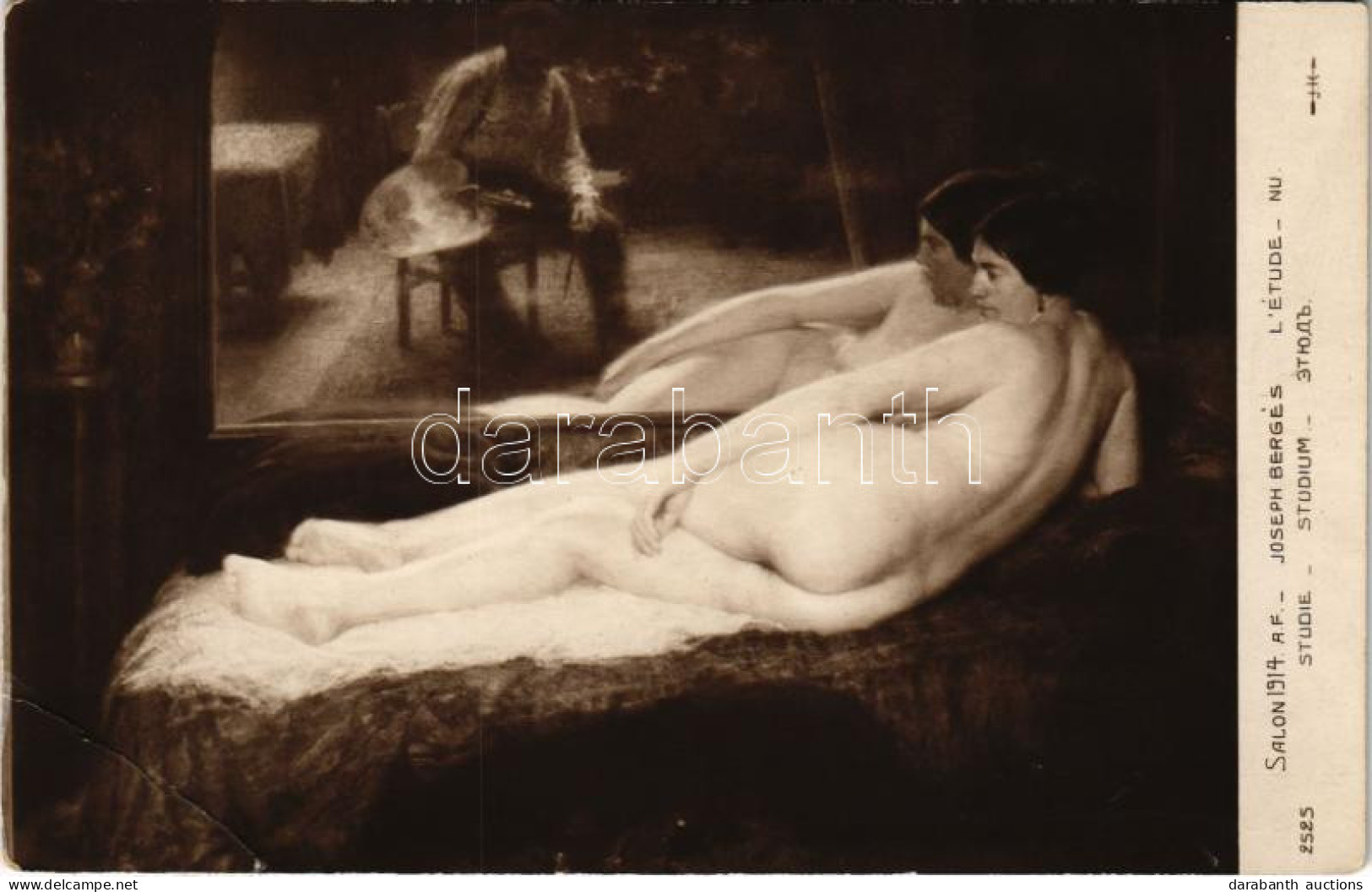 ** T4 L'Étude. Salon 1914. A.F. / Studie / Studium / Erotic Nude Lady Art Postcard S: Joseph Berges (r) - Non Classificati