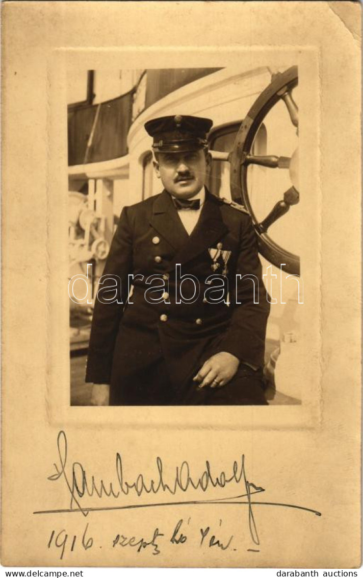 * T2/T3 1916 Hambach Adolf Hajós Kapitány / Hungarian Ship Captain. Photo (EK) - Sin Clasificación