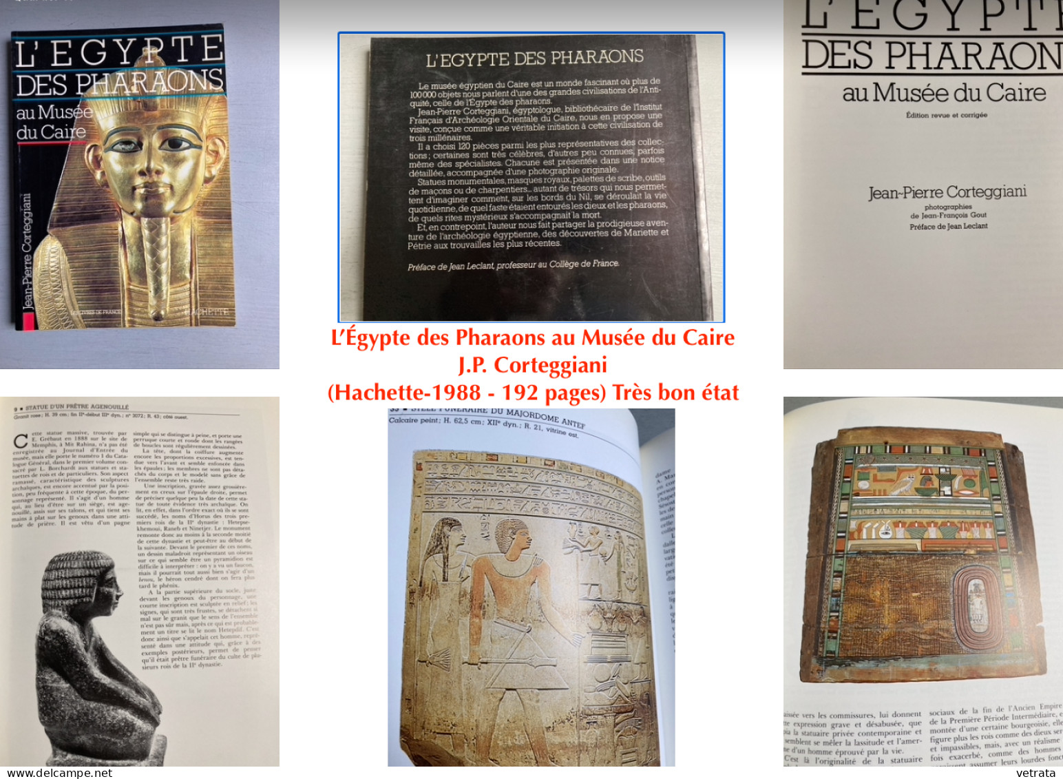 Jean-Pierre Corteggiani, : L'  Égypte Des Pharaons Au Musée Du Caire, Hachette, 1988 - 192 Pages - Wholesale, Bulk Lots