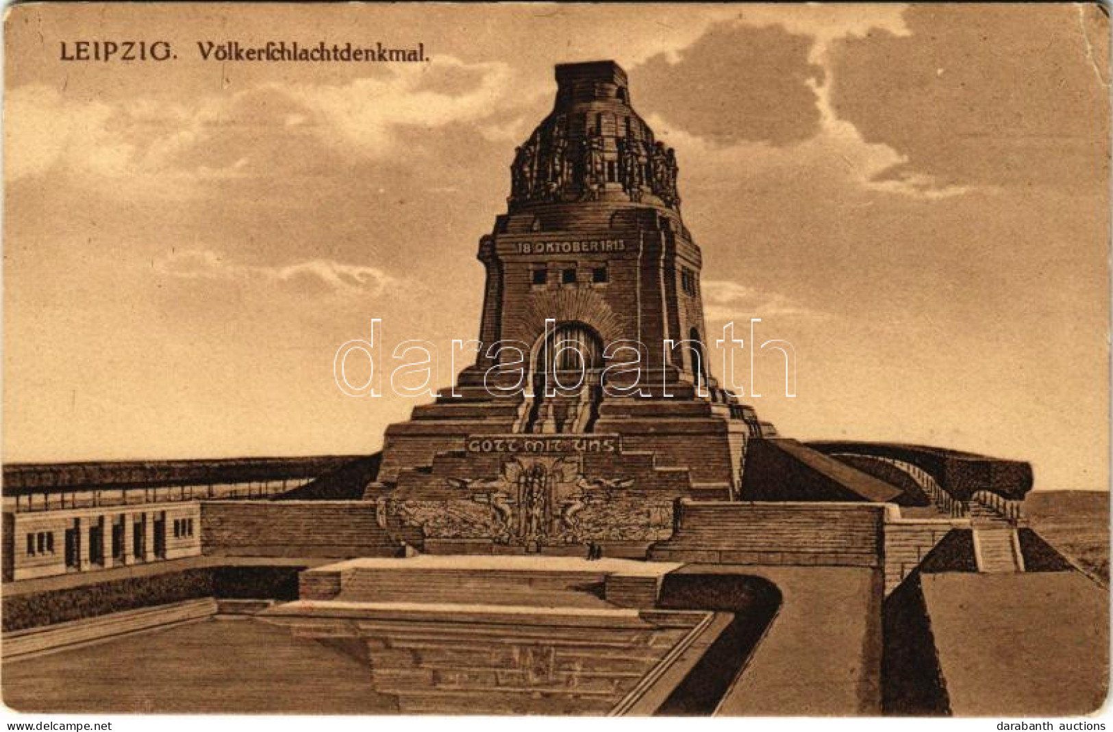 T2/T3 1913 Leipzig, Völkerschlachtdenkmal 18. Oktober 1813, Gott Mit Uns / Német Katonai Hősök Emlékmű / German Military - Ohne Zuordnung