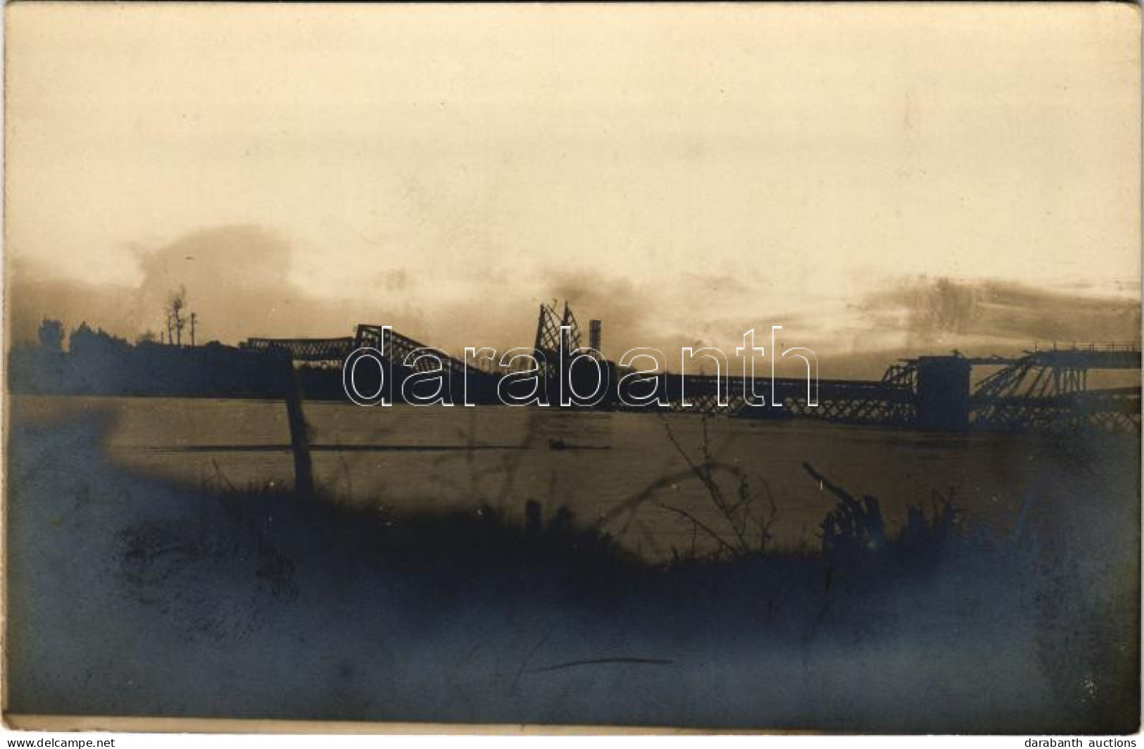 ** T1/T2 Első Világháborúban Felrobbantott Híd / WWI Military, Blown Up Bridge. Photo - Ohne Zuordnung