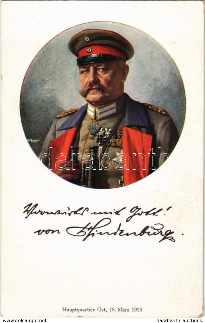 ** T2 Paul Von Hindenburg. Hauptquartier Ost, 18. März 1915. Wohlfahrts-Karte S: Art. Fischer - Sin Clasificación