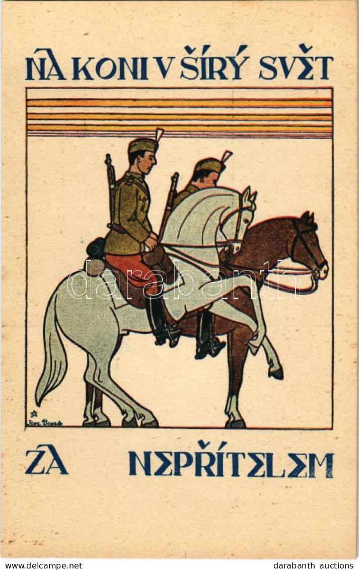 ** T1 Na Koni V Síry Svet, Za Neprítelem / Czech Military Propaganda With Horse Riding Soldiers - Non Classés