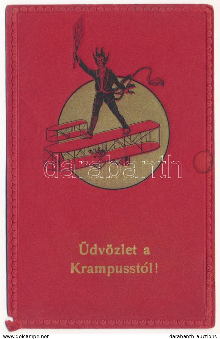 ** T4 Üdvözlet A Krampusztól! / Krampus With Birch. Emb. (EM) - Ohne Zuordnung