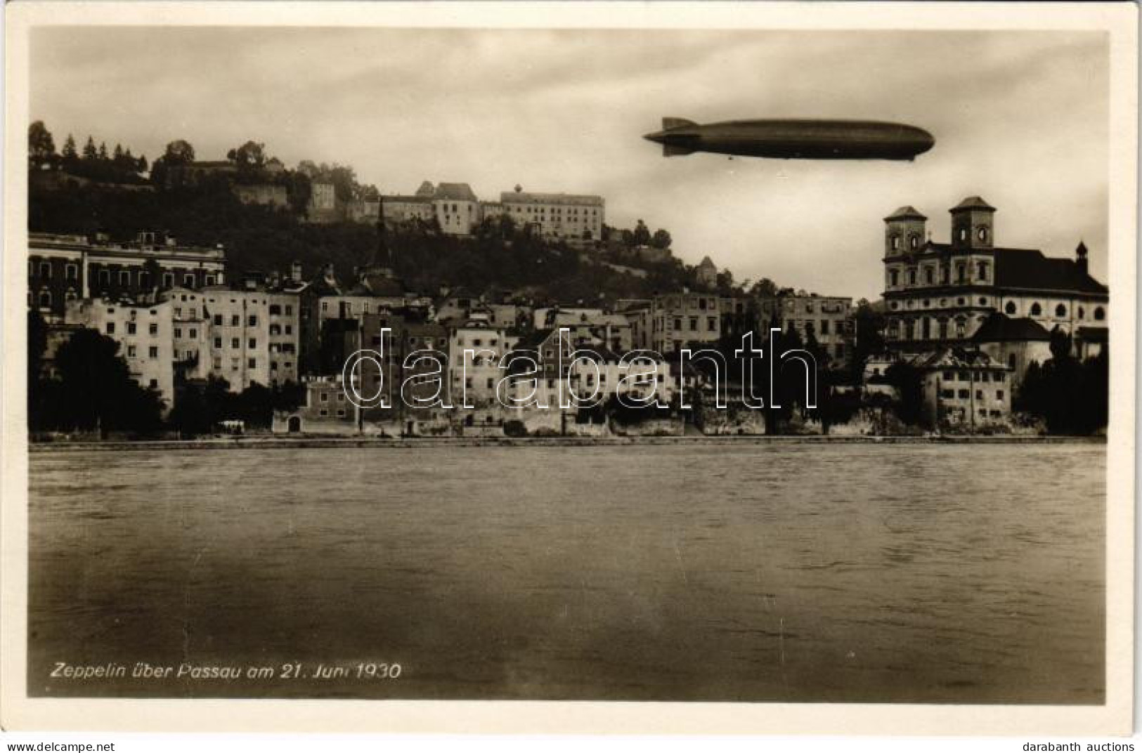 ** T1 Zeppelin Luftschiff über Passau Am 21. Juni 1930 / German Airship - Unclassified