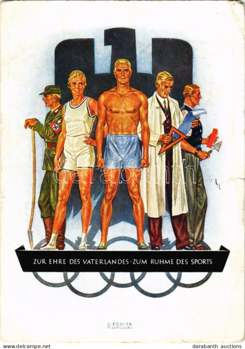 T3/T4 1936 Zur Ehre Des Vaterlandes Zum Ruhme Des Sports. Werbe-Postkarte Nr. 2. Für Die Olympische Spiele / 11th Summer - Unclassified