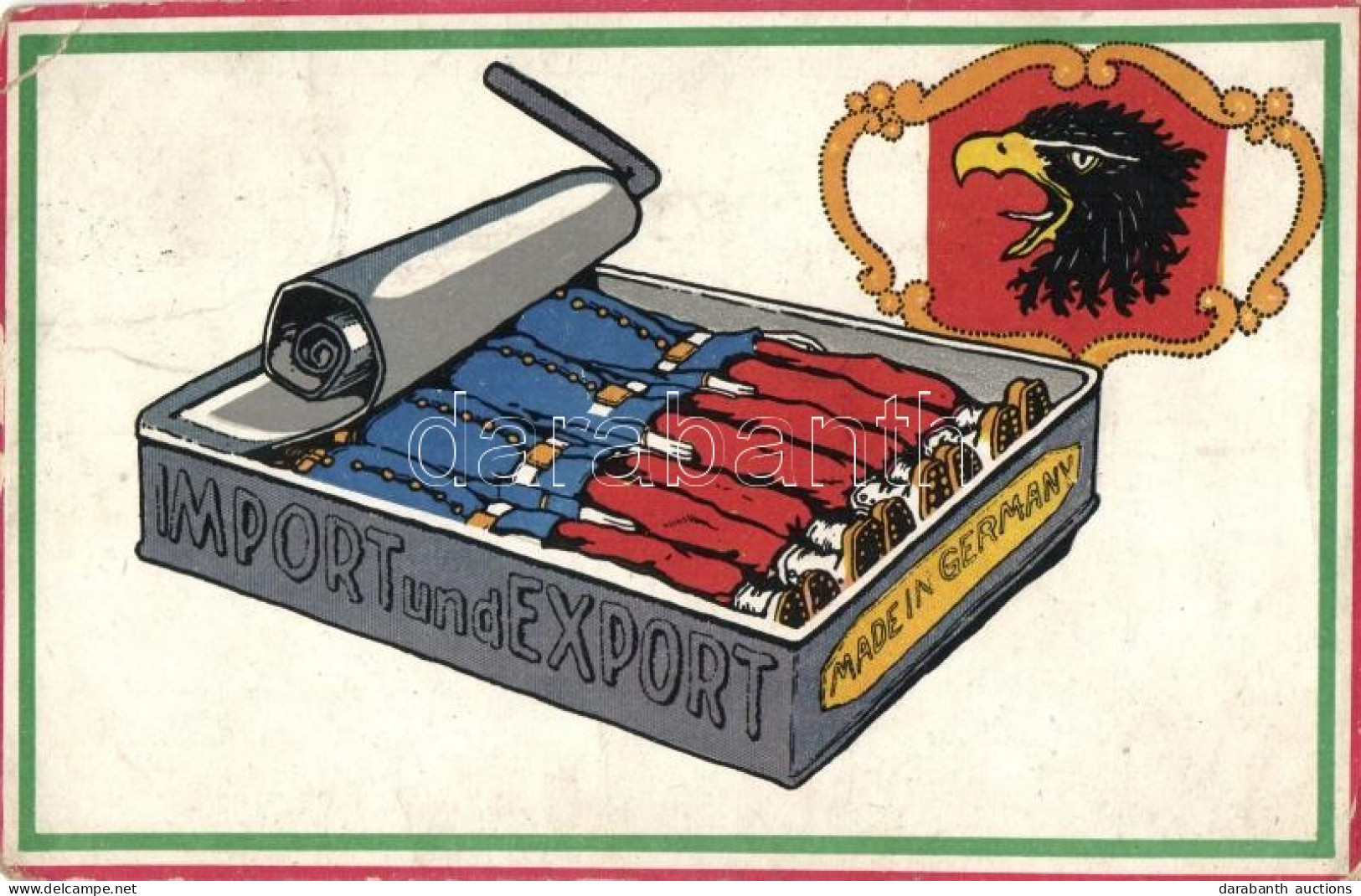 * T4 WWI Military Propaganda, Made In Germany, Import Und Export (wet Damage) - Sin Clasificación