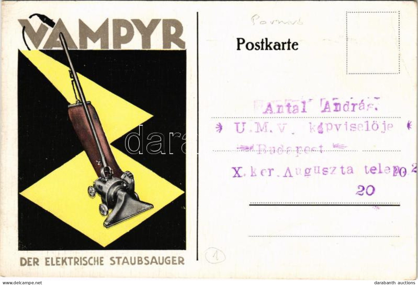 * T2/T3 Vampyr. Der Elektrische Staubsauger / Német Elektromos Porszívó Reklám / German Electric Vacuum Cleaner Advertis - Non Classés