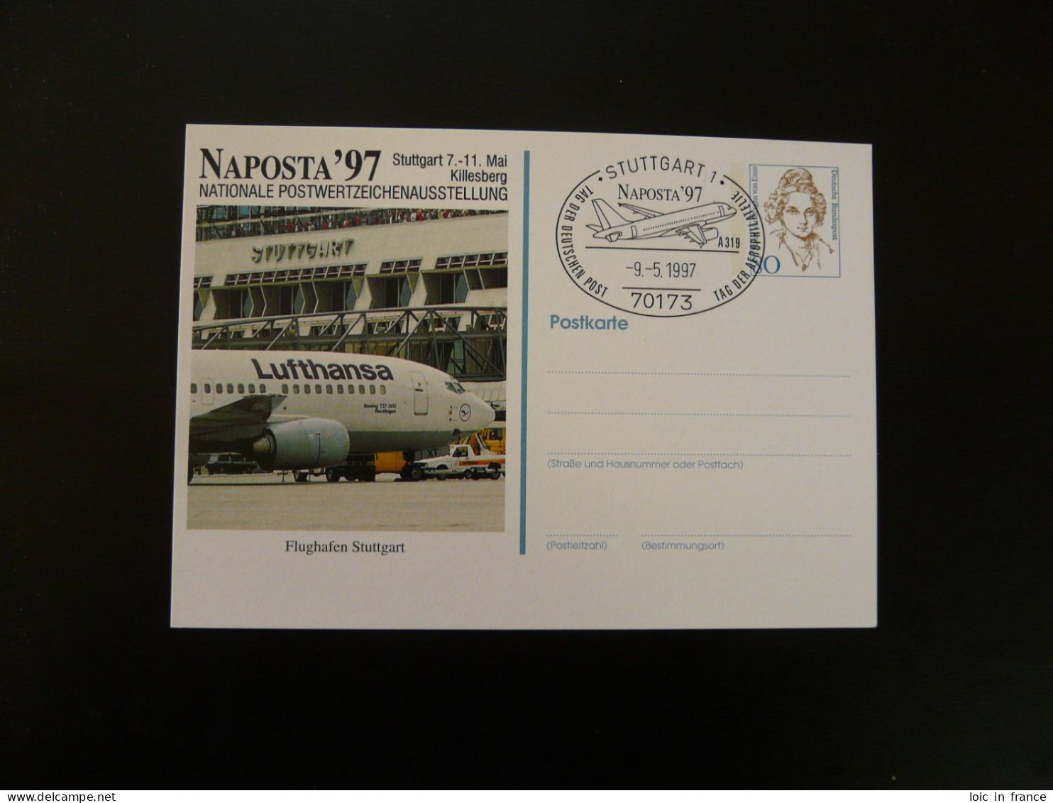 Entier Postal Stationery Card Aviation Lufthansa Naposta 1997 - Cartes Postales Privées - Oblitérées