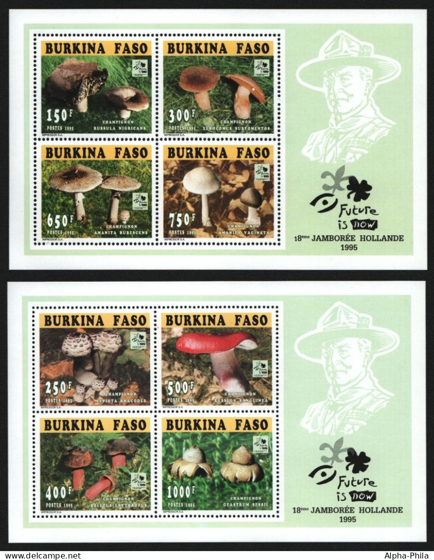 Burkina Faso 1996 - Mi-Nr. 1384-1391 A A ** - MNH - KLB - Pfadfinder - Pilze - Burkina Faso (1984-...)