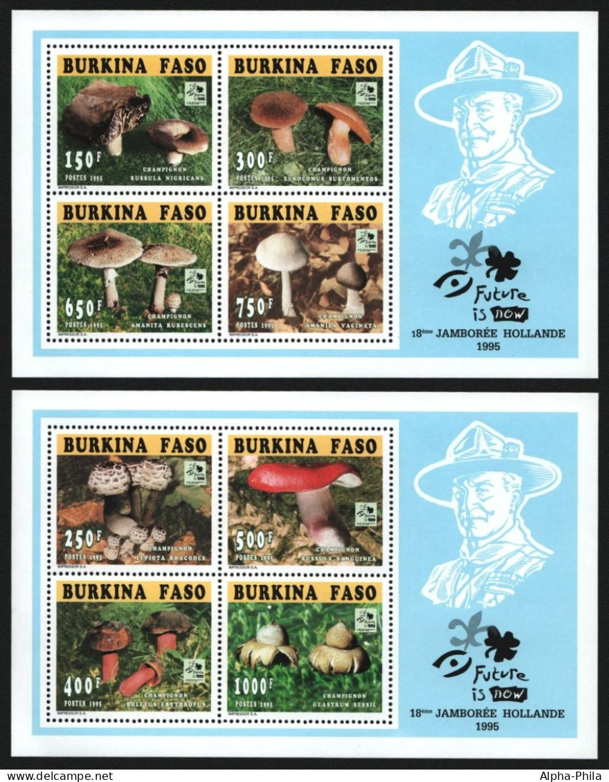 Burkina Faso 1996 - Mi-Nr. 1384-1391 A B ** - MNH - KLB - Pfadfinder - Pilze - Burkina Faso (1984-...)