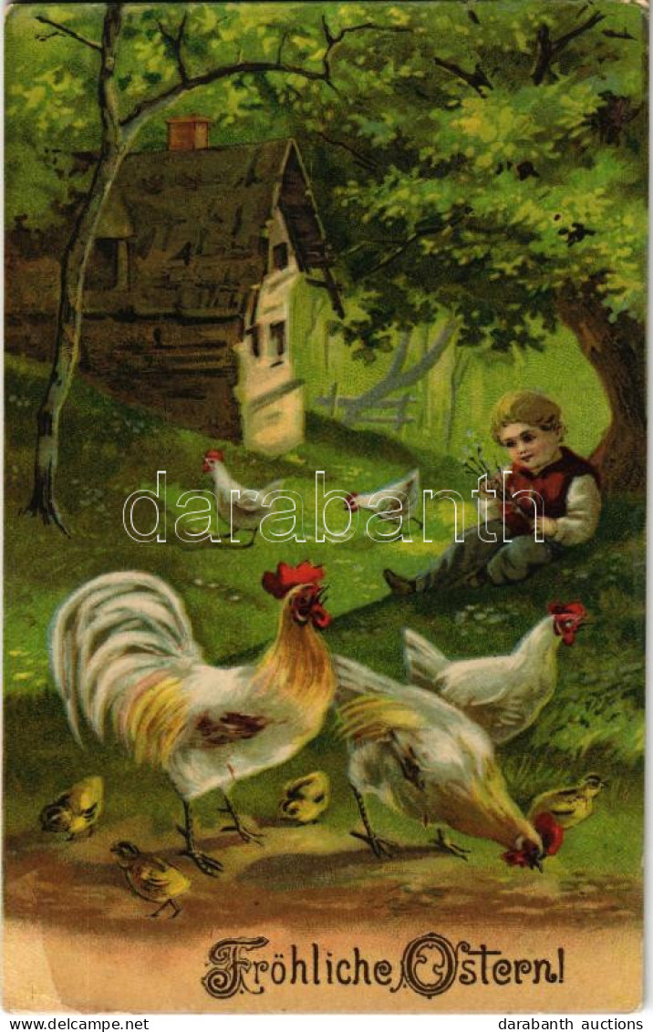 T2/T3 1914 Fröhliche Ostern! / Húsvét / Easter Greeting. Litho - Ohne Zuordnung