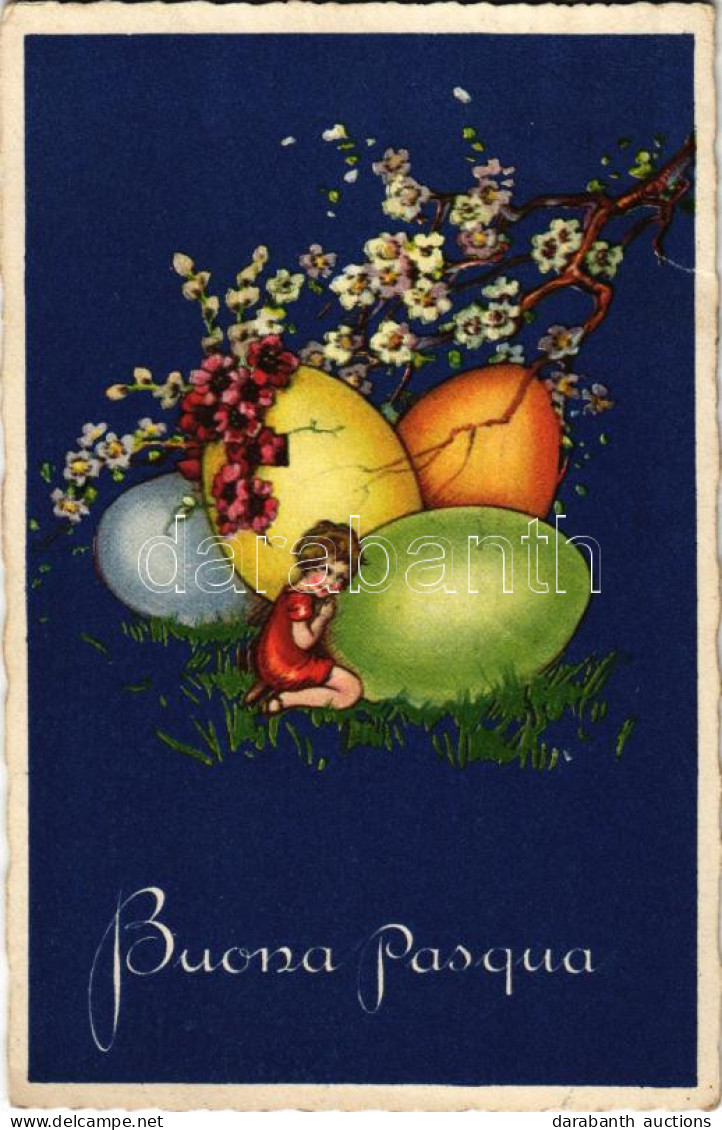 * T3 1926 Buona Pasqua / Olasz Húsvéti üdvözlet / Italian Easter Greeting. Degami 933. (Rb) - Non Classificati