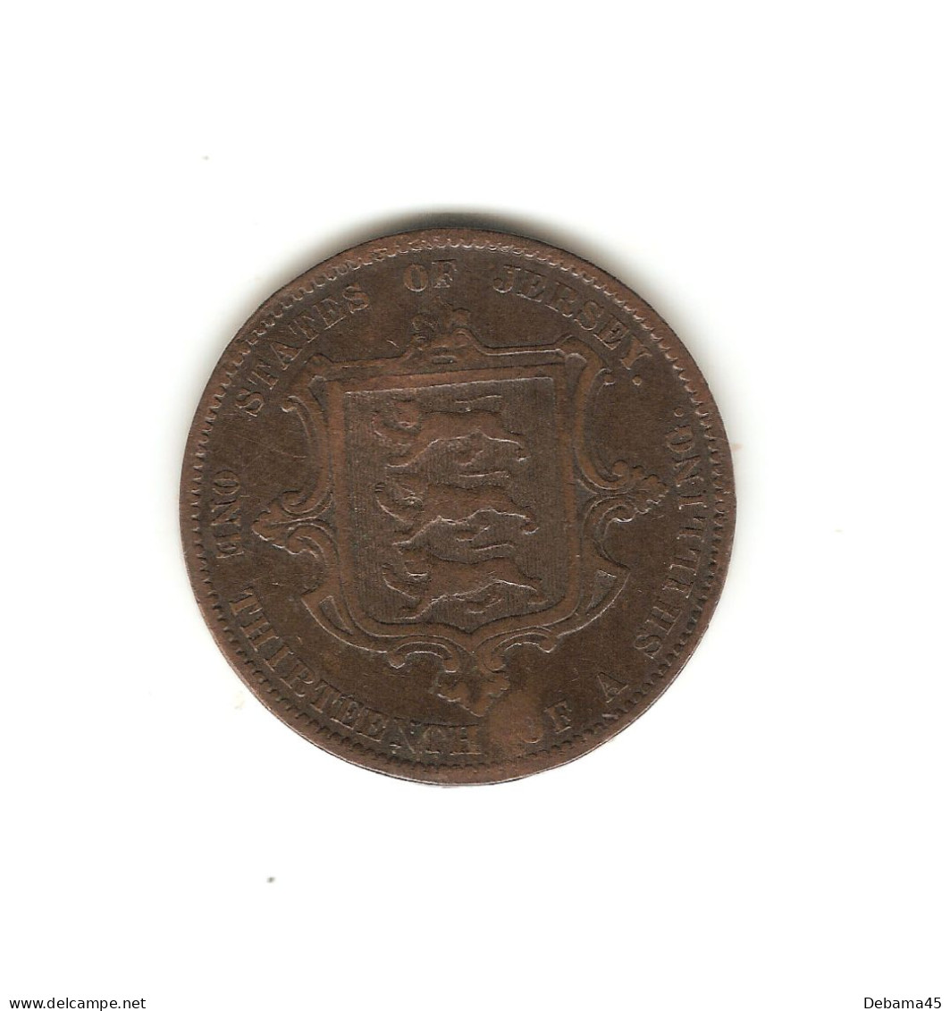 494/ Jersey : Victoria : 1/13 Shilling 1866 (léger Choc Sous Le Cou Sur Le 1 De 1866) - Jersey