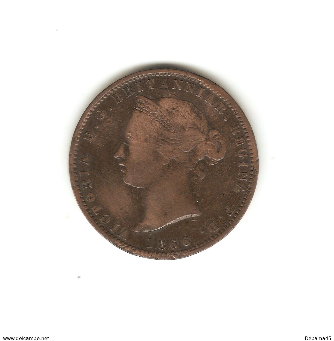 494/ Jersey : Victoria : 1/13 Shilling 1866 (léger Choc Sous Le Cou Sur Le 1 De 1866) - Jersey