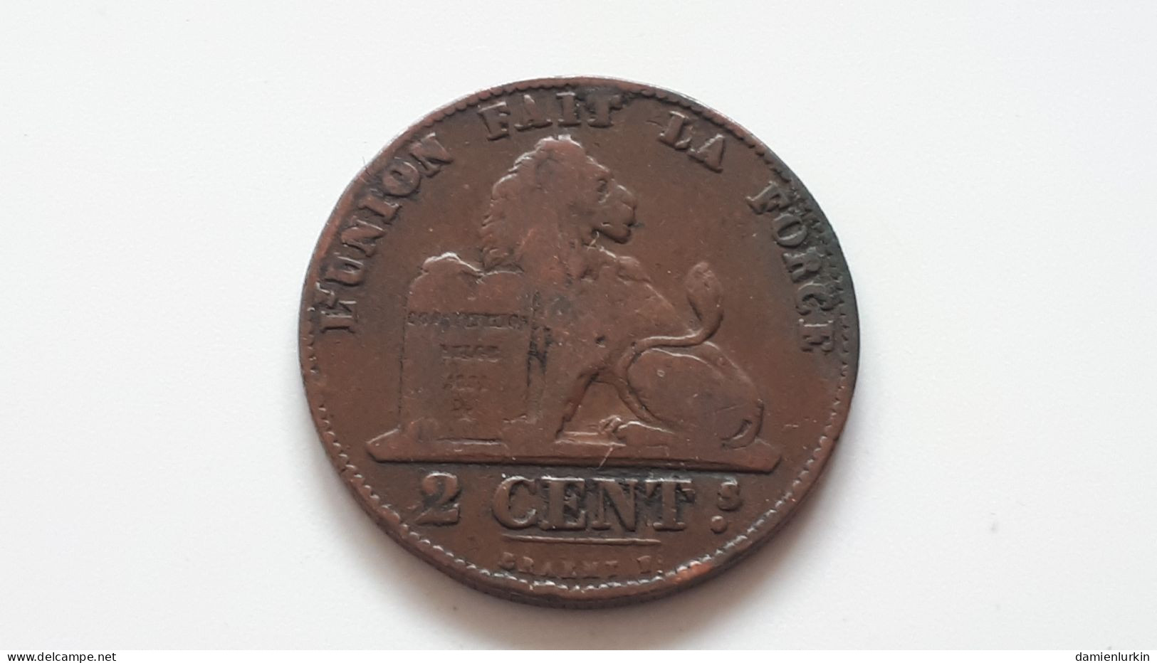 BELGIQUE LEOPOLD PREMIER 2 CENTIMES 1859 COTES : 4€-12€-40€-100€ - 2 Cents